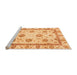 Sideview of Machine Washable Abstract Orange Modern Area Rugs, wshabs2972org