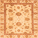 Square Machine Washable Abstract Orange Modern Area Rugs, wshabs2972org