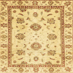Square Abstract Chrome Gold Yellow Modern Rug, abs2972