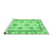 Sideview of Machine Washable Abstract Emerald Green Modern Area Rugs, wshabs2972emgrn