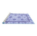 Sideview of Machine Washable Abstract Blue Modern Rug, wshabs2972blu