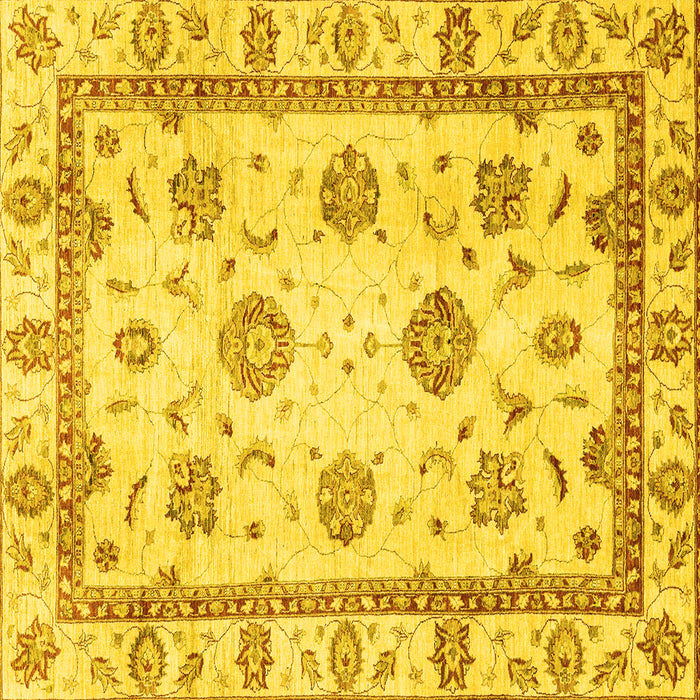 Square Abstract Yellow Modern Rug, abs2972yw