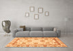 Machine Washable Abstract Orange Modern Area Rugs in a Living Room, wshabs2972org