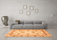 Machine Washable Abstract Orange Modern Rug, wshabs2972org