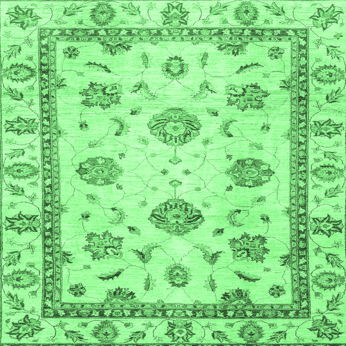 Square Abstract Emerald Green Modern Rug, abs2972emgrn
