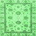 Square Abstract Emerald Green Modern Rug, abs2972emgrn