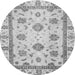 Round Machine Washable Abstract Gray Modern Rug, wshabs2972gry