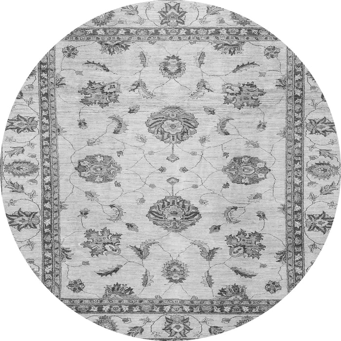 Round Abstract Gray Modern Rug, abs2972gry