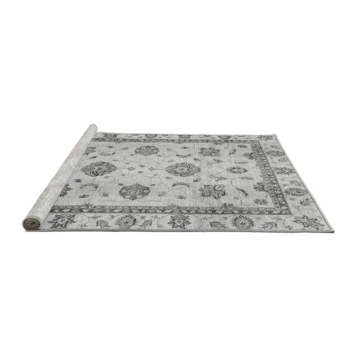 Sideview of Machine Washable Abstract Gray Modern Rug, wshabs2972gry