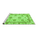 Sideview of Machine Washable Abstract Green Modern Area Rugs, wshabs2972grn