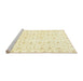 Sideview of Machine Washable Abstract Brown Gold Rug, wshabs2973