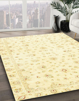 Machine Washable Abstract Brown Gold Rug in a Family Room, wshabs2973