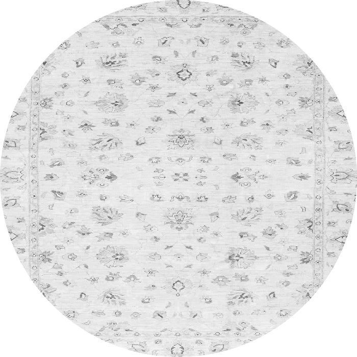 Round Oriental Gray Traditional Rug, abs2973gry