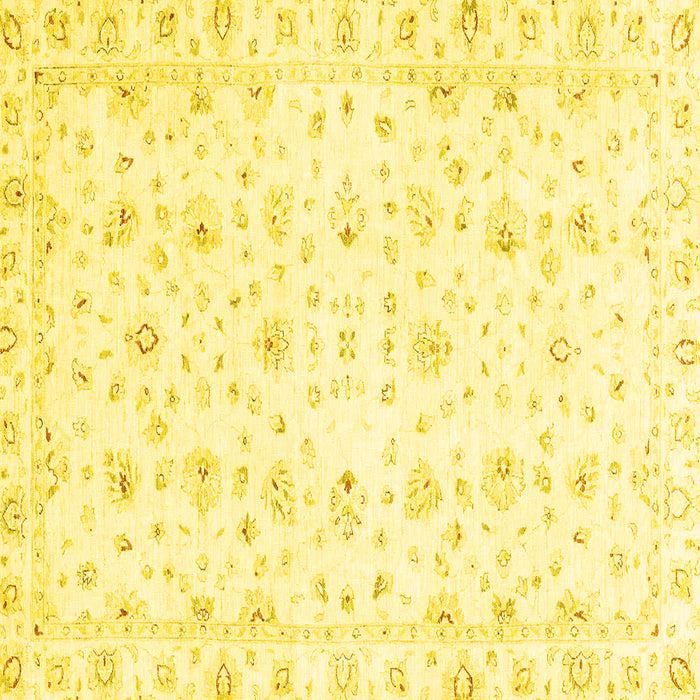 Square Oriental Yellow Traditional Rug, abs2973yw