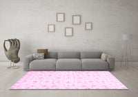 Machine Washable Oriental Pink Traditional Rug, wshabs2973pnk