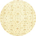 Round Machine Washable Abstract Brown Gold Rug, wshabs2973