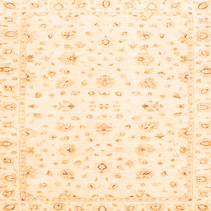 Square Machine Washable Oriental Orange Traditional Area Rugs, wshabs2973org