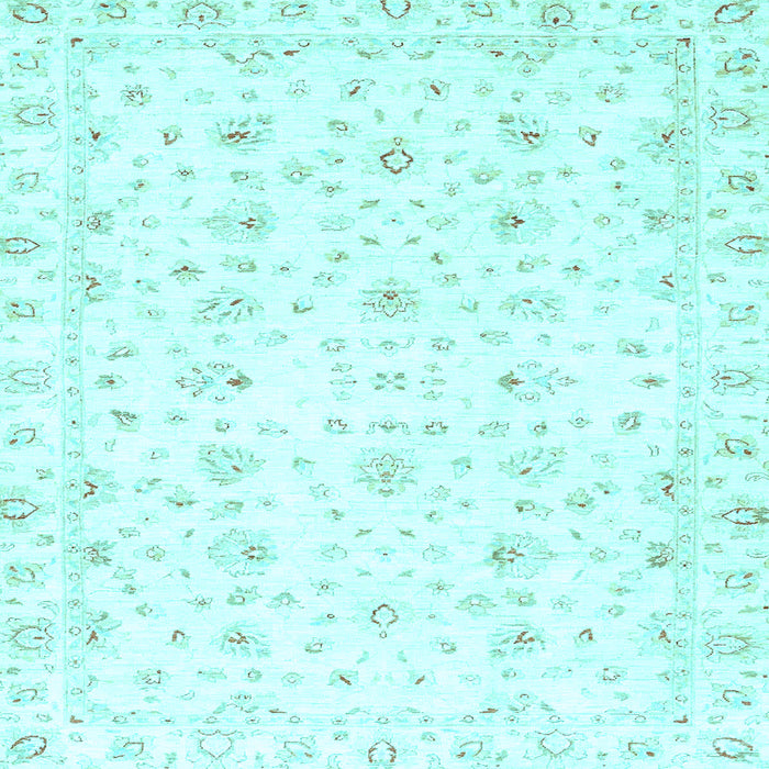 Square Oriental Light Blue Traditional Rug, abs2973lblu