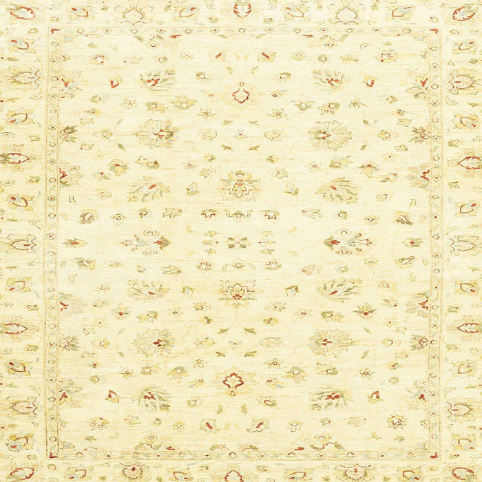 Square Abstract Brown Gold Oriental Rug, abs2973