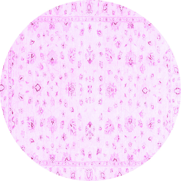 Round Machine Washable Oriental Purple Traditional Area Rugs, wshabs2973pur