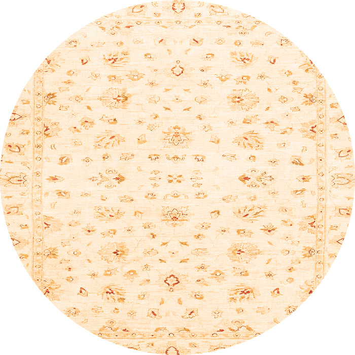 Round Oriental Orange Traditional Rug, abs2973org