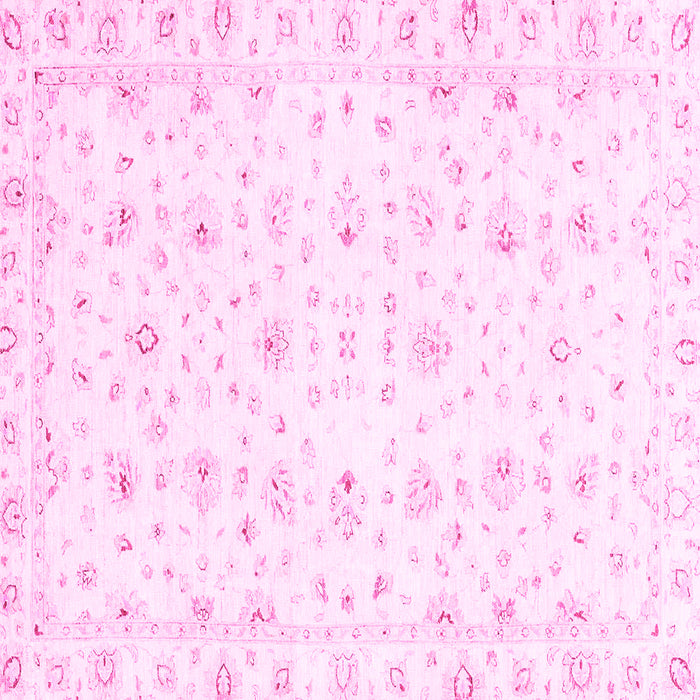 Square Machine Washable Oriental Pink Traditional Rug, wshabs2973pnk