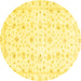 Round Oriental Yellow Traditional Rug, abs2973yw