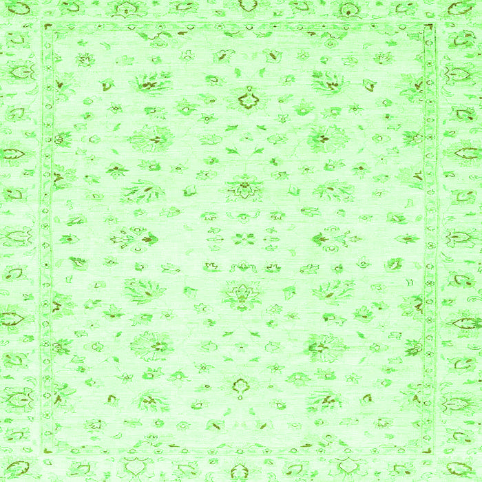 Square Machine Washable Oriental Green Traditional Area Rugs, wshabs2973grn