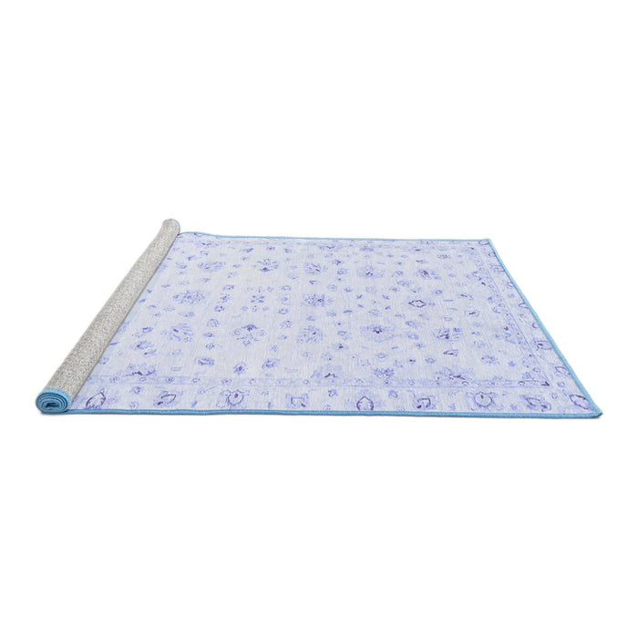 Sideview of Machine Washable Oriental Blue Traditional Rug, wshabs2973blu