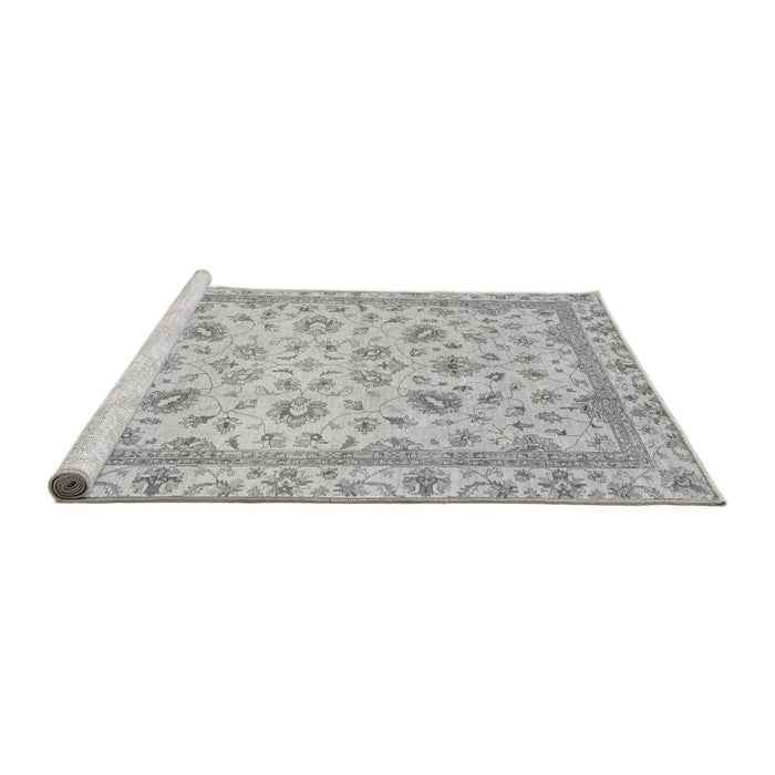 Sideview of Machine Washable Abstract Gray Modern Rug, wshabs2974gry