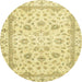 Round Abstract Gold Modern Rug, abs2974