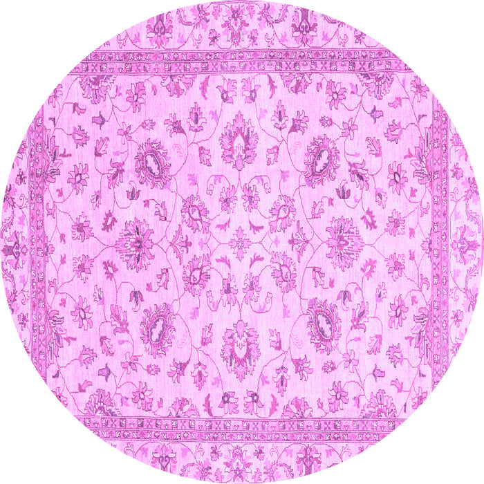 Round Abstract Purple Modern Rug, abs2974pur