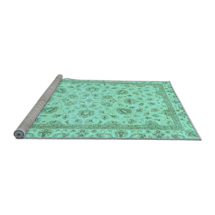 Sideview of Machine Washable Abstract Light Blue Modern Rug, wshabs2974lblu