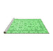 Sideview of Machine Washable Abstract Emerald Green Modern Area Rugs, wshabs2974emgrn