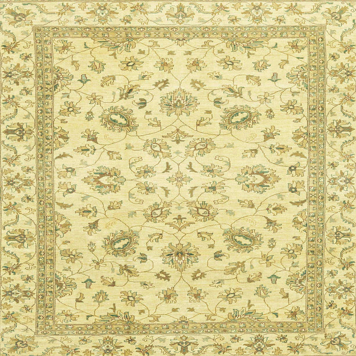 Square Machine Washable Abstract Gold Rug, wshabs2974