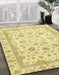 Abstract Gold Modern Rug in Family Room, abs2974