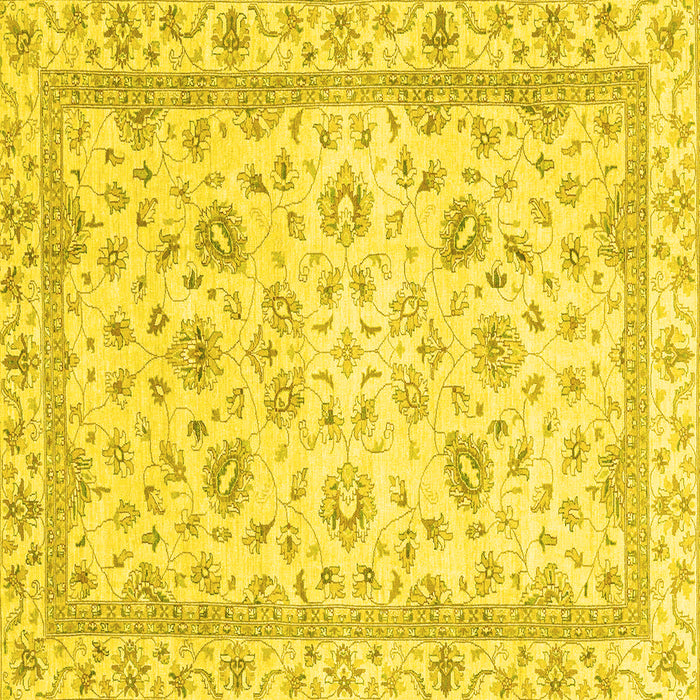 Square Machine Washable Abstract Yellow Modern Rug, wshabs2974yw