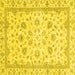 Square Machine Washable Abstract Yellow Modern Rug, wshabs2974yw