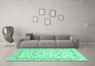 Machine Washable Abstract Turquoise Modern Area Rugs in a Living Room,, wshabs2974turq