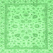 Square Abstract Emerald Green Modern Rug, abs2974emgrn