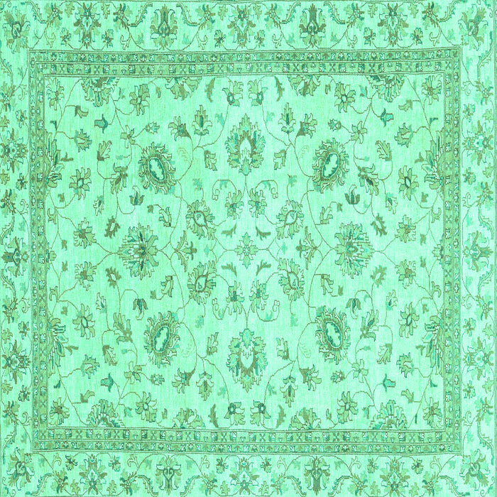 Square Abstract Turquoise Modern Rug, abs2974turq