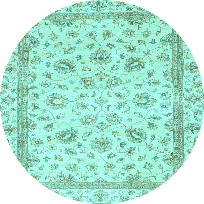Round Machine Washable Abstract Light Blue Modern Rug, wshabs2974lblu