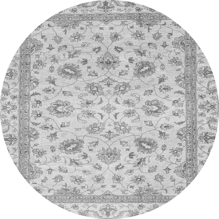 Round Machine Washable Abstract Gray Modern Rug, wshabs2974gry