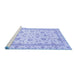 Sideview of Machine Washable Abstract Blue Modern Rug, wshabs2974blu