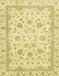 Machine Washable Abstract Gold Rug, wshabs2974