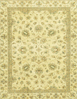 Machine Washable Abstract Gold Rug, wshabs2974