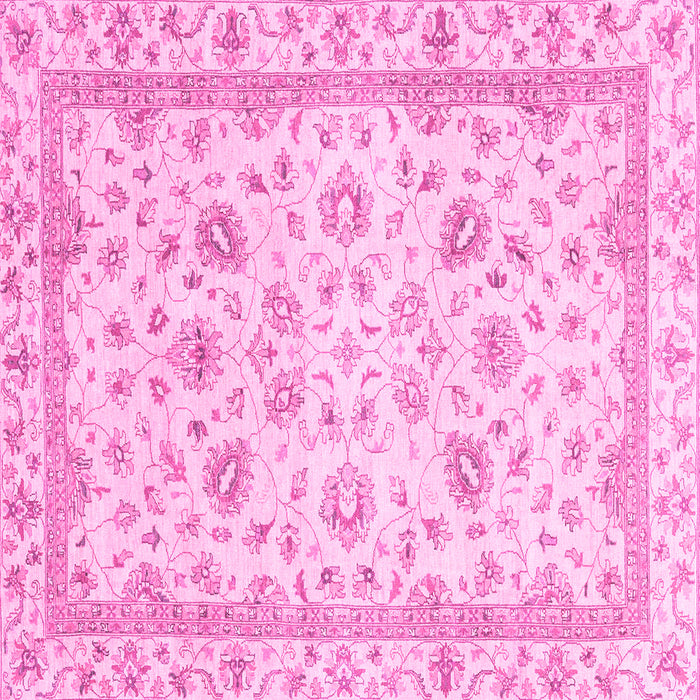 Square Machine Washable Abstract Pink Modern Rug, wshabs2974pnk