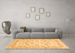 Machine Washable Abstract Orange Modern Area Rugs in a Living Room, wshabs2974org