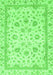 Machine Washable Abstract Green Modern Area Rugs, wshabs2974grn