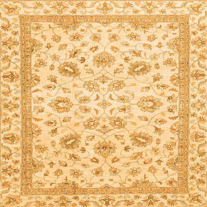 Square Machine Washable Abstract Orange Modern Area Rugs, wshabs2974org